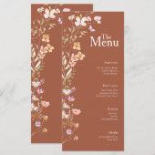 Terracotta Bloemen Wedding Event Menu Tafel Decor (Voorkant / Achterkant)