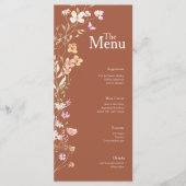 Terracotta Bloemen Wedding Event Menu Tafel Decor (Voorkant)