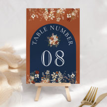 Terracotta Bloemen Wilde Bloem Navy Blauwe Trouw