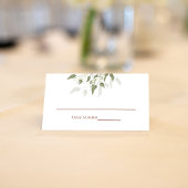 Terracotta Bloemen Wit groen Bladgroen Elegant Plaatskaartje