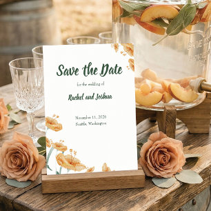 Terracotta Bloemenaquarel   Boho Trouwkaartjes T Save The Date