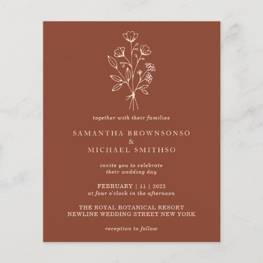 Terracotta Bloemenboeket Boho Budget Botanicals Flyer (Voorkant)