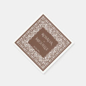 Terracotta  bloemenborder bruiloft servet (Hoek)