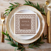 Terracotta  bloemenborder bruiloft servet