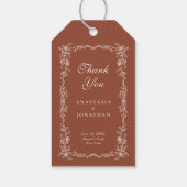 Terracotta Bloemenbruiloft Dank u Cadeaulabel (Achterkant)