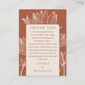 Terracotta Bloemenbruiloft Dank u Plaatskaartje (Voorkant)