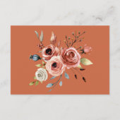 Terracotta bloemenbruiloftsverblijf informatiekaartje (Achterkant)