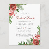Terracotta Bloemendennenbos Groen Bridal Lunch Uitnodiging Briefkaart (Voorkant)