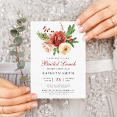 Terracotta Bloemendennenbos Groen Bridal Lunch Uitnodiging Briefkaart