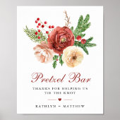 Terracotta Bloemenen Tak Huwelijk Pretzel Bar Poster