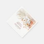 Terracotta Bloemengras Pampas Gras Elke gelegenhei Servet (Hoek)