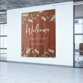 Terracotta Bloemenkalligrafie Ampersand groen Wandkleed