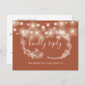 Terracotta Bloemenlied Verzoek RSVP Kaart (Voorkant / Achterkant)