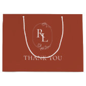 terracotta | Bloemenmonogram bruiloft Dank u Groot Cadeauzakje (Voorkant)