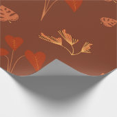 Terracotta bloemenpatroon cadeaupapier (Hoek)