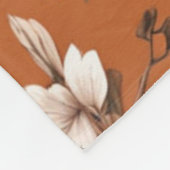 Terracotta bloemenpatroon fleece deken (Hoek)