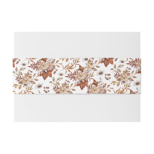 Terracotta bloemenpatroon initialen herfst bruilof uitnodigingen wikkel (Achterkant Voorbeeld)