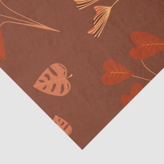 Terracotta bloemenpatroon tissuepapier (Detail)