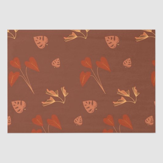 Terracotta bloemenpatroon tissuepapier (Voorkant)