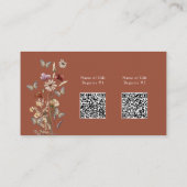 Terracotta bloemenregister baby shower informatiekaartje (Achterkant)