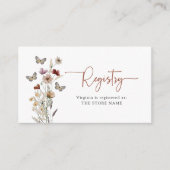 Terracotta bloemenregister baby shower informatiekaartje (Voorkant)