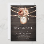 Terracotta Bloemenschuur Hout Foto Huwelijk Save The Date (Voorkant)