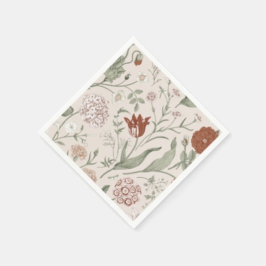 Terracotta Bloemenservetten, Landelijke Bloemen, V Servet (Hoek)