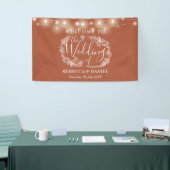 Terracotta bloemenslingerscript bruiloft spandoek (Beurs)