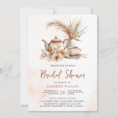 Terracotta Bloementhee Partij QR Code Vrijgezellen Kaart (Voorkant)