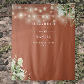 Terracotta Bloemenverlichting Trouwfoto Achtergron Wandkleed