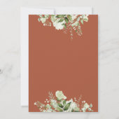 Terracotta Bloemige Groene Slingerlichten Bruiloft Save The Date (Achterkant)