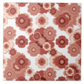 terracotta-bloempatroon tegeltje (Voorkant)