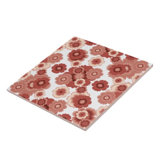 terracotta-bloempatroon tegeltje (Zijkant)