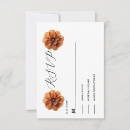 Terracotta bloemrijke Boho roestkleurige koperen R RSVP Kaartje