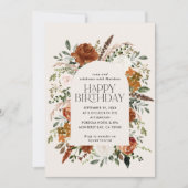 Terracotta bloemrijke botanische moderne rustieke  kaart (Voorkant)