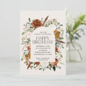 Terracotta bloemrijke botanische moderne rustieke  kaart (Staand voorkant)