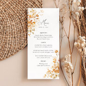 Terracotta Bloemrijke Elegante Trouwreceptie Diner Menu