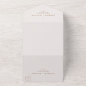 Terracotta blokkeert Spring Weddenfoto in één All In One Uitnodiging (Buitenkant)