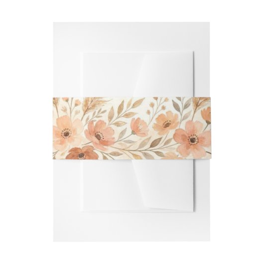Terracotta Bloom Buikband Uitnodigingen Wikkel (Voorkant Voorbeeld)