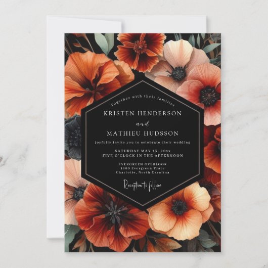Terracotta Bloom Harvest Wedding Kaart (Voorkant)