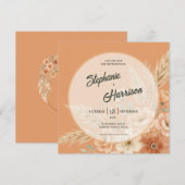 Terracotta Bloom Save the Date (Voorkant / Achterkant)