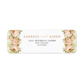 Terracotta Blooming Roos Hydrangea Bloemenbruiloft Etiket (Voorkant)