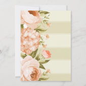Terracotta Blooming Roos Hydrangea Bloemenbruiloft Kaart (Achterkant)