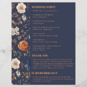 Terracotta Blue French Country Wedding Programme (Achterkant)