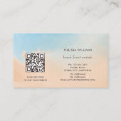 Terracotta Blue Watercolor Ocean  Visitekaartje (Achterkant)