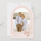 Terracotta Blush 2 foto bruiloft bedankkaart Kaart (Voorkant)