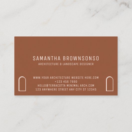 Terracotta Blush Architecture Window Deuren Logo Visitekaartje (Achterkant)