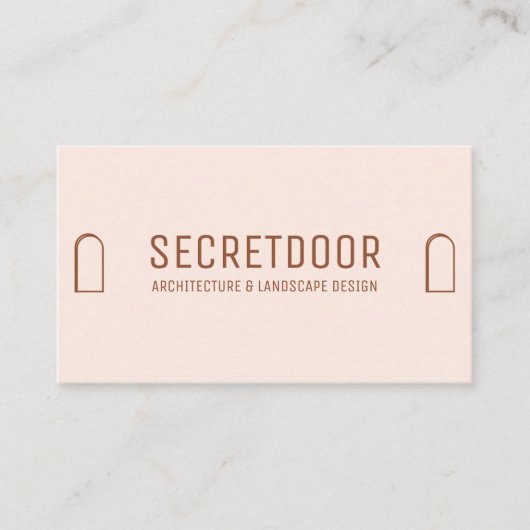 Terracotta Blush Architecture Window Deuren Logo Visitekaartje (Voorkant)