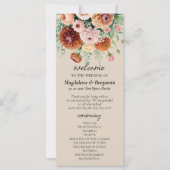 Terracotta Blush & Cream Florals Wedding Program (Voorkant)