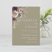 Terracotta Blush Dusty Floral Wedding Kaart (Staand voorkant)